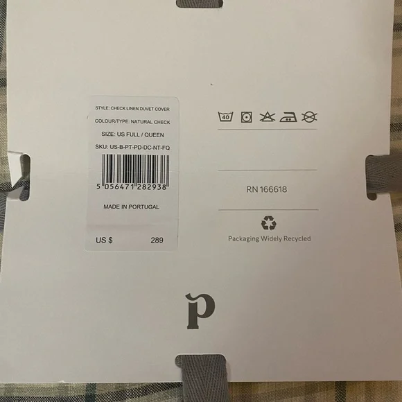 PIGLET in bed NEW 100% Linen Duvet Cover - Cream and Green Full/Queen - Picture 4 of 5